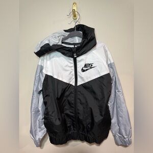 Nike Black and White Windbreaker Jacket size 7